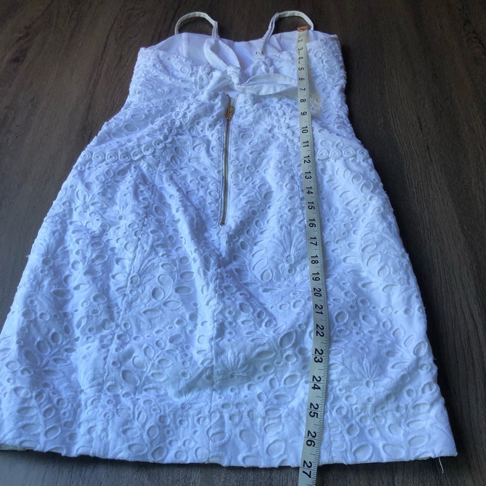 Lilly Pulitzer Shelli Eyelet Mini Dress Womens 0 White Cotton Resort Tropical - Picture 11 of 14